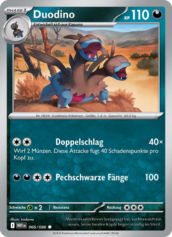 Duodino 066 — Weiße Flammen (German Pokémon TCG card)