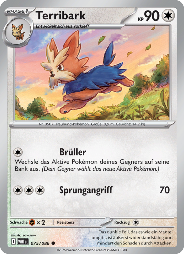 Terribark 075 — Weiße Flammen (German Pokémon TCG card)