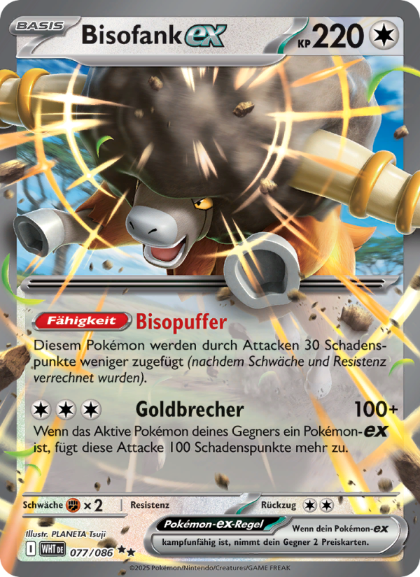 Bisofank-ex 077 — Weiße Flammen (German Pokémon TCG card)