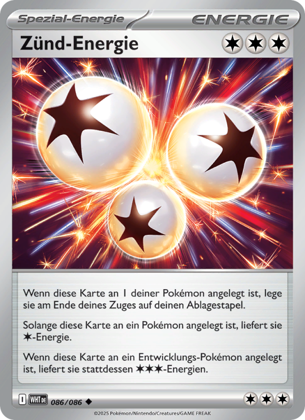 Zünd-Energie 086 — Weiße Flammen (German Pokémon TCG card)