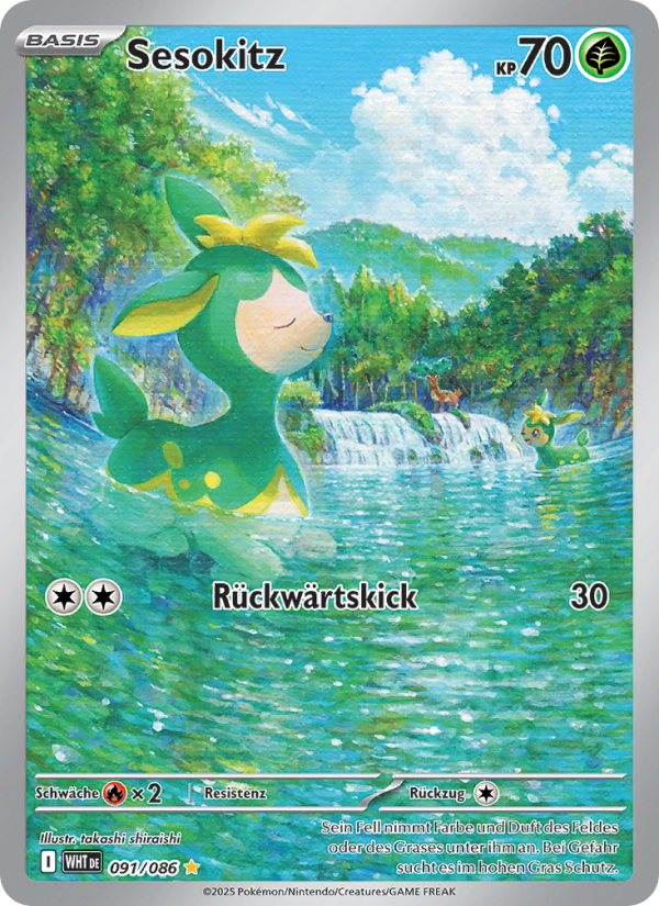 Sesokitz 091 — Weiße Flammen (German Pokémon TCG card)