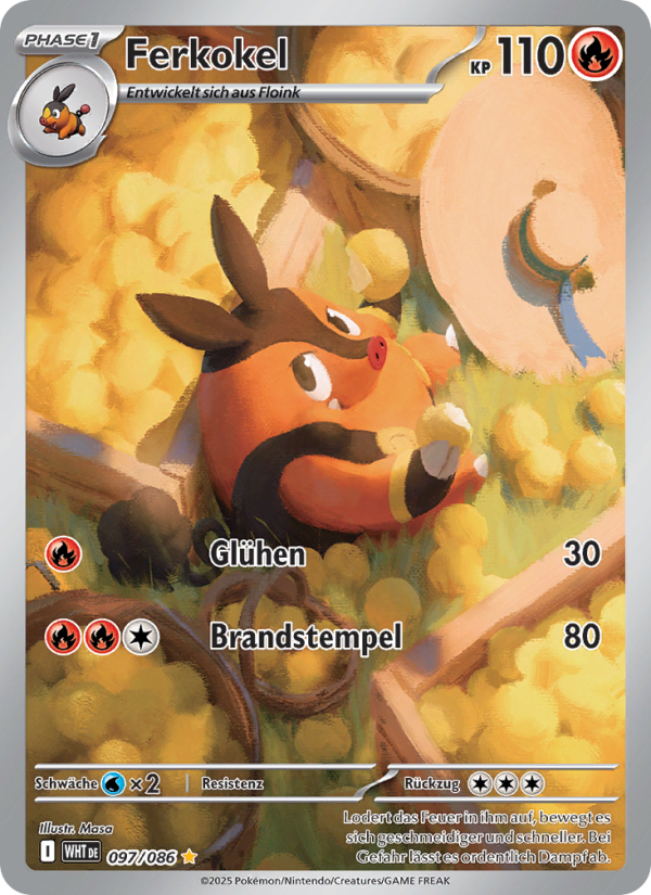 Ferkokel 097 — Weiße Flammen (German Pokémon TCG card)
