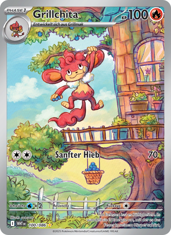 Grillchita 100 — Weiße Flammen (German Pokémon TCG card)