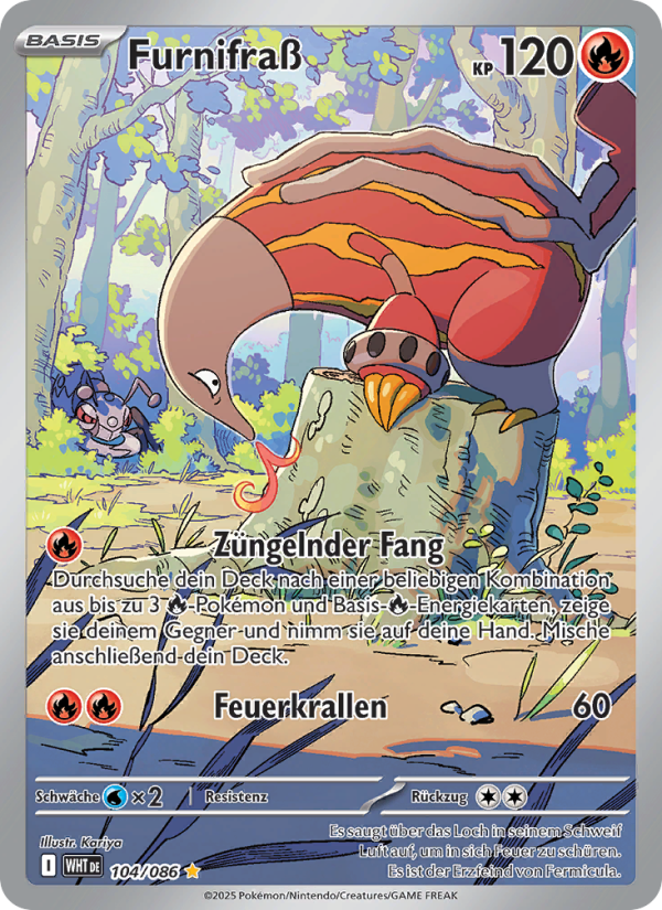 Furnifraß 104 — Weiße Flammen (German Pokémon TCG card)
