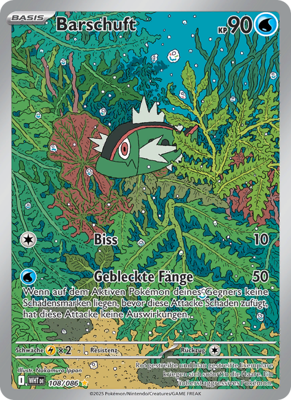 Barschuft 108 — Weiße Flammen (German Pokémon TCG card)