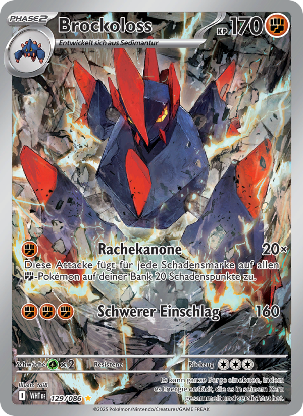 Brockoloss 129 — Weiße Flammen (German Pokémon TCG card)
