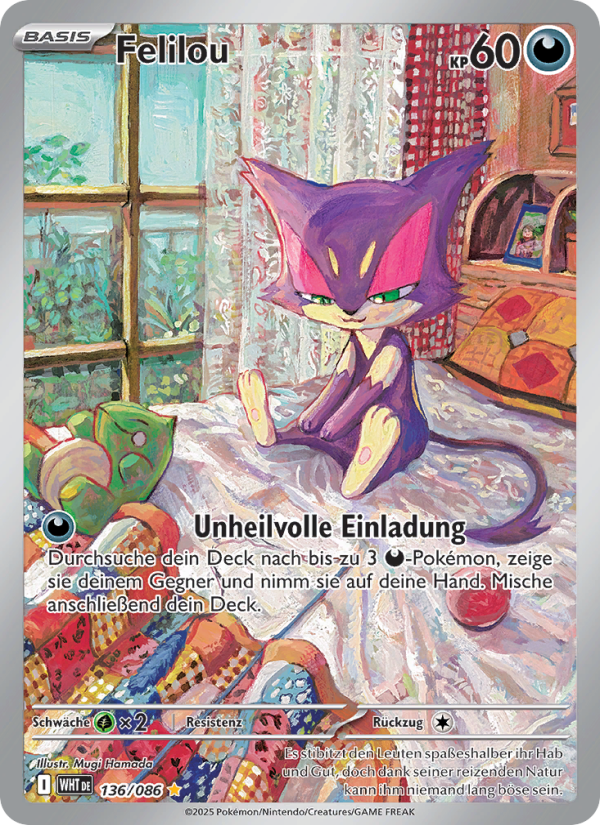 Felilou 136 — Weiße Flammen (German Pokémon TCG card)