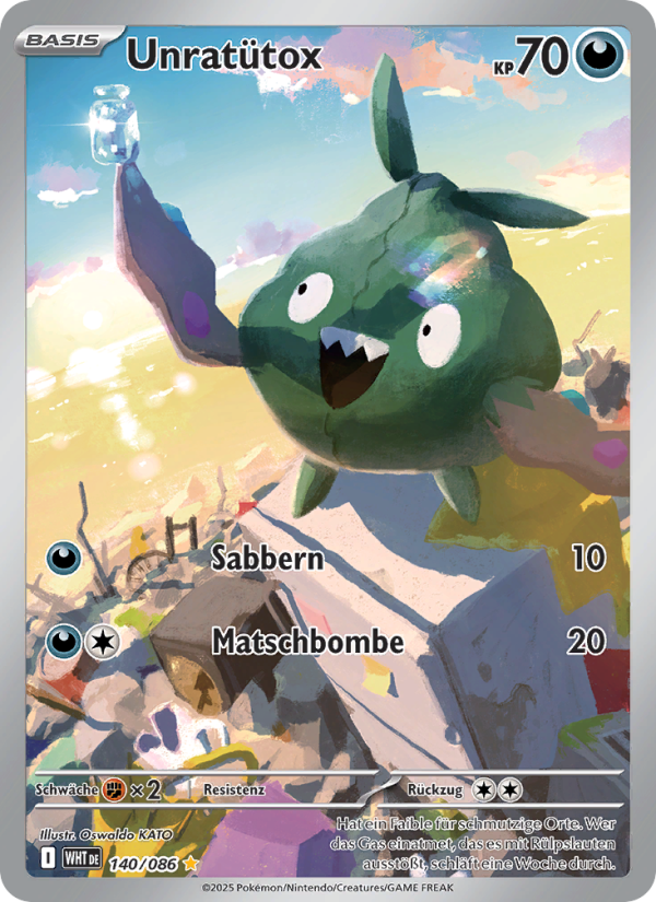 Unratütox 140 — Weiße Flammen (German Pokémon TCG card)