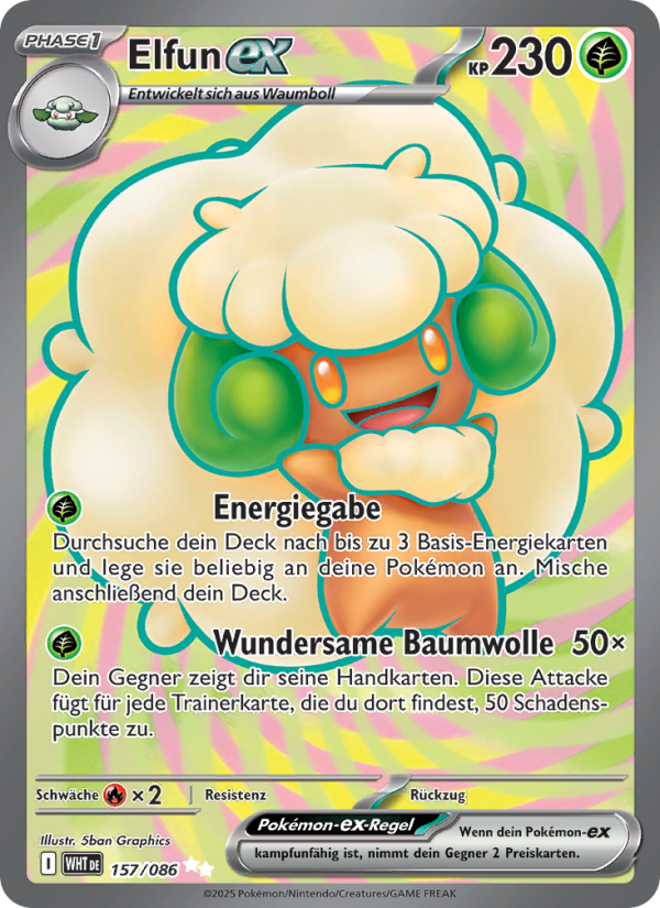 Elfun-ex 157 — Weiße Flammen (German Pokémon TCG card)