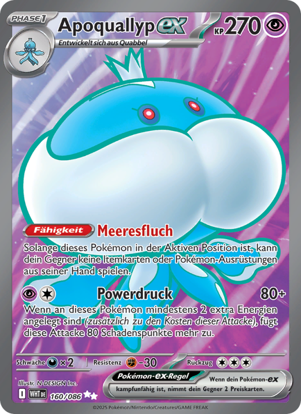 Apoquallyp-ex 160 — Weiße Flammen (German Pokémon TCG card)