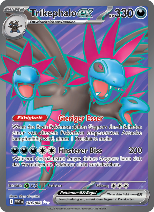 Trikephalo-ex 161 — Weiße Flammen (German Pokémon TCG card)