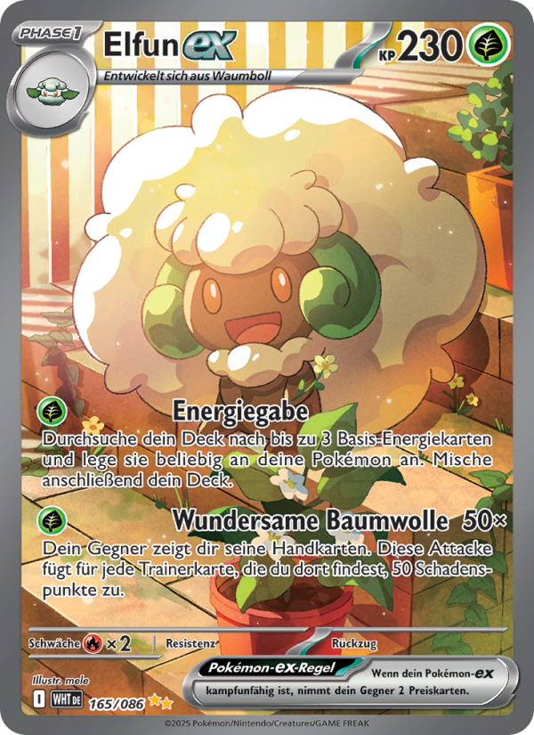 Elfun-ex 165 — Weiße Flammen (German Pokémon TCG card)