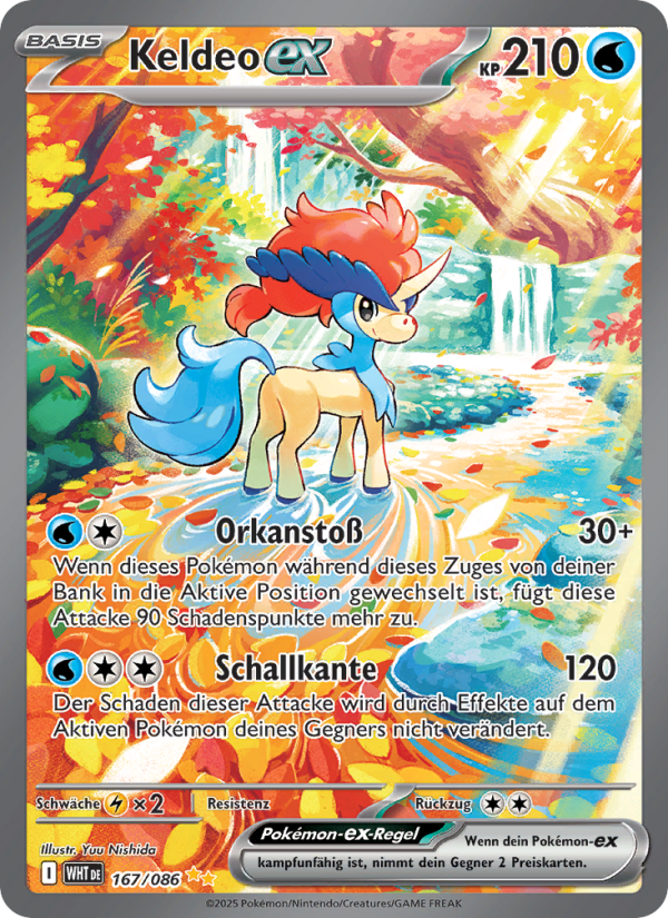 Keldeo-ex 167 — Weiße Flammen (German Pokémon TCG card)