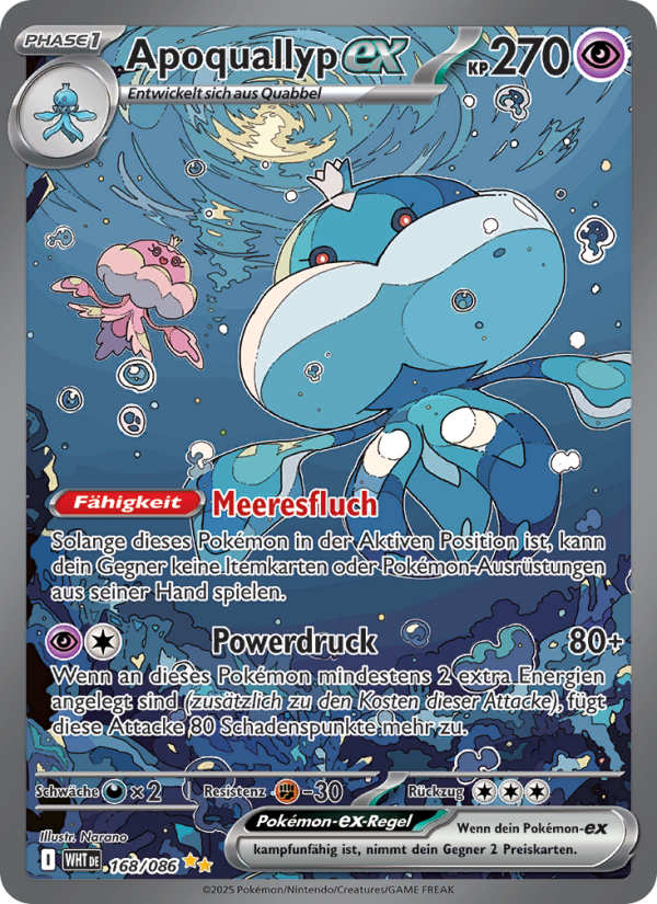 Apoquallyp-ex 168 — Weiße Flammen (German Pokémon TCG card)