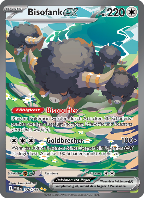 Bisofank-ex 170 — Weiße Flammen (German Pokémon TCG card)