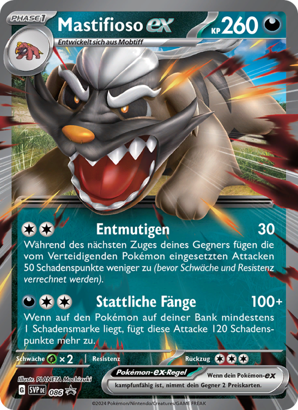 Mastifioso-ex 086 — SVP Black Star Promos (German Pokémon TCG card)
