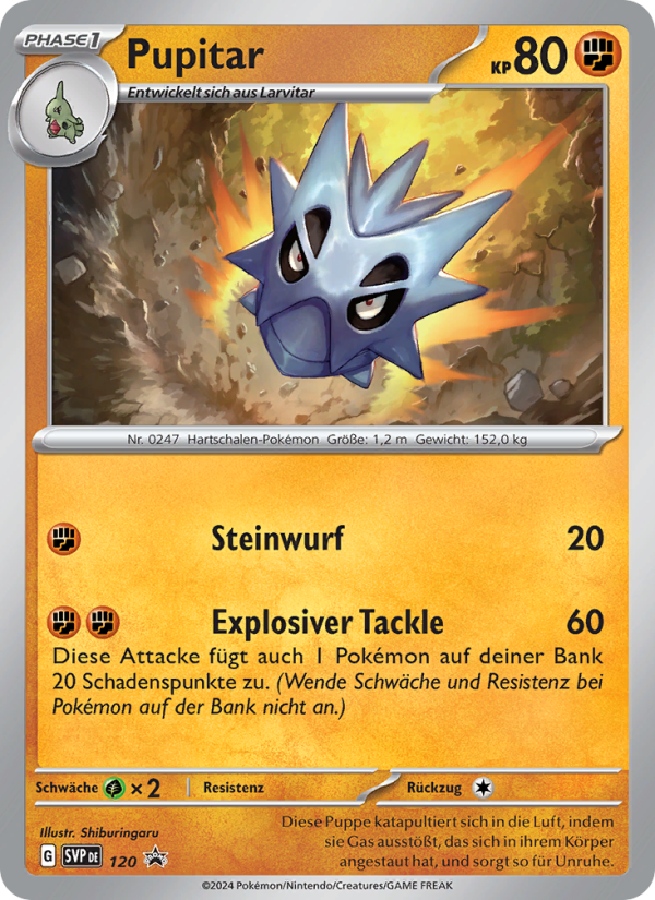 Pupitar 120 — SVP Black Star Promos (German Pokémon TCG card)