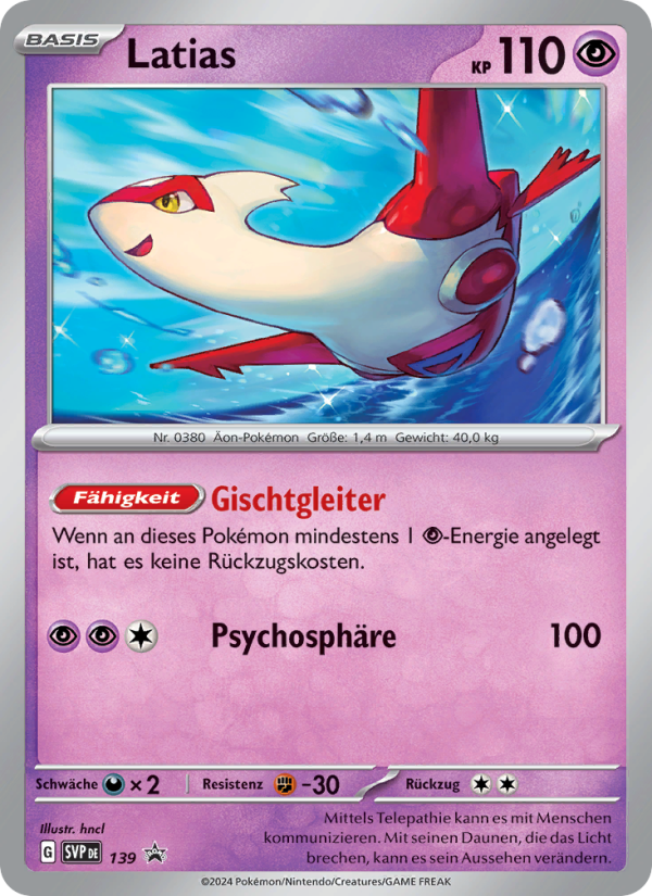Latias 139 — SVP Black Star Promos (German Pokémon TCG card)