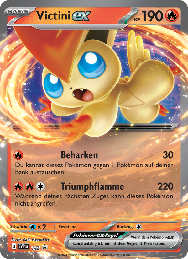 Victini-ex 142 — SVP Black Star Promos (German Pokémon TCG card)