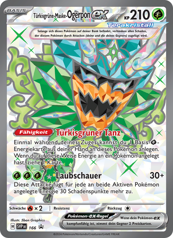 Türkisgrüne-Maske-Ogerpon-ex 166 — SVP Black Star Promos (German Pokémon TCG card)