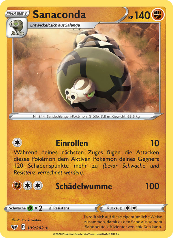 Sanaconda 109 — Sword & Shield (German Pokémon TCG card)