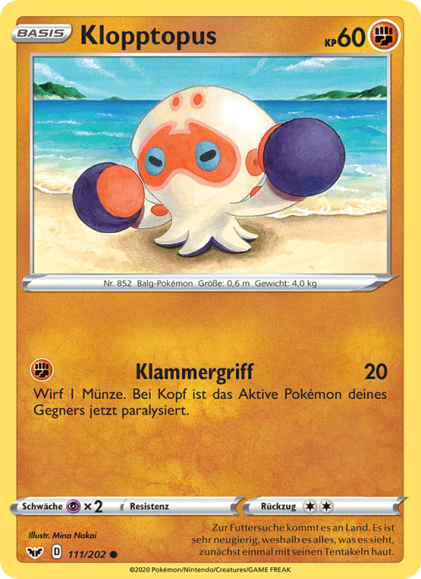 Klopptopus 111 — Sword & Shield (German Pokémon TCG card)