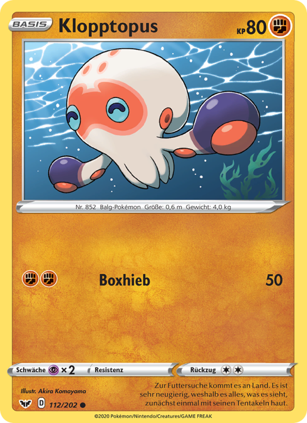 Klopptopus 112 — Sword & Shield (German Pokémon TCG card)