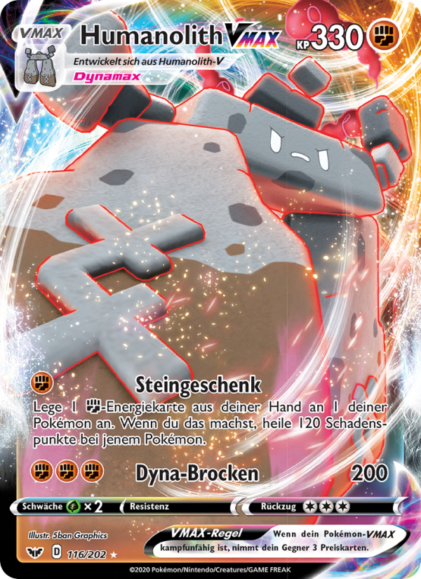 Humanolith VMAX 116 — Sword & Shield (German Pokémon TCG card)