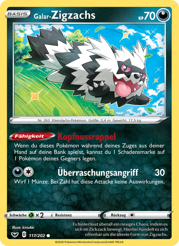 Galar-Zigzachs 117 — Sword & Shield (German Pokémon TCG card)