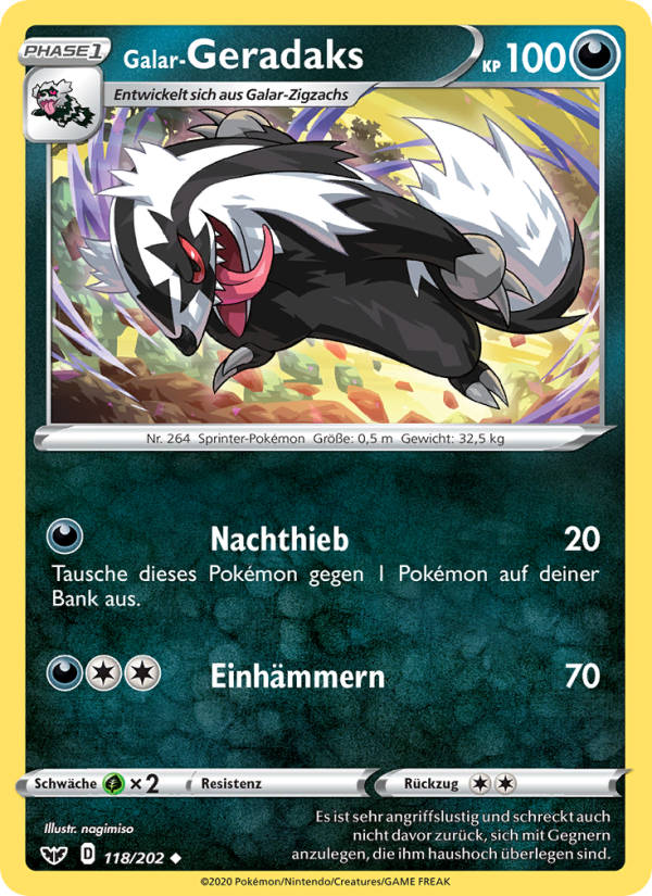 Galar-Geradaks 118 — Sword & Shield (German Pokémon TCG card)