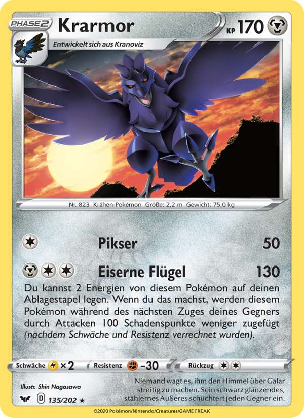 Krarmor 135 — Sword & Shield (German Pokémon TCG card)