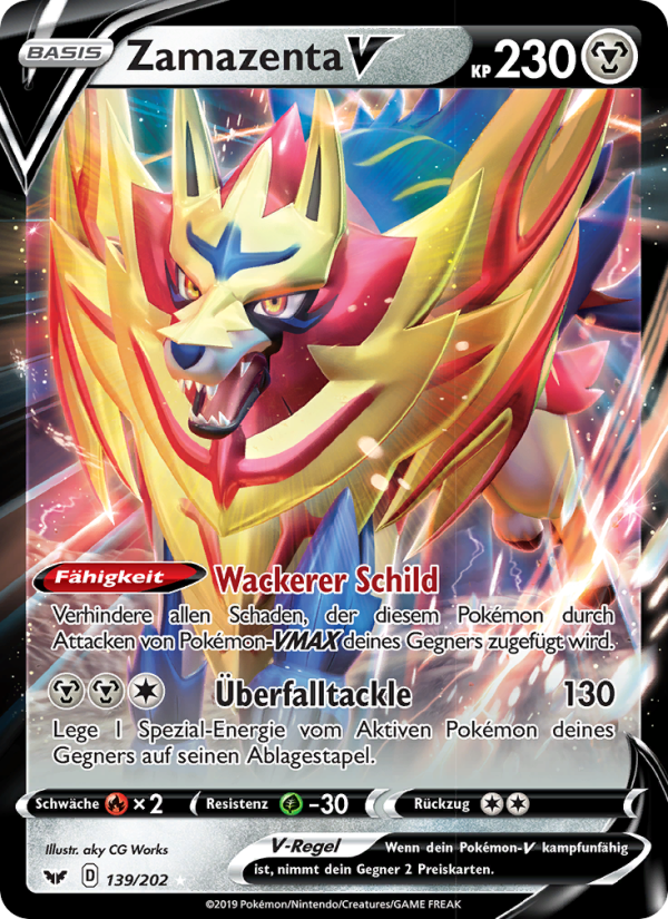Zamazenta V 139 — Sword & Shield (German Pokémon TCG card)