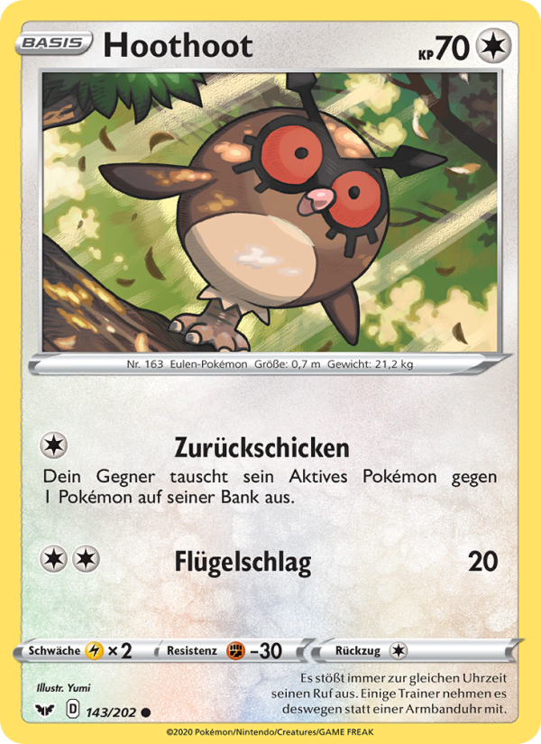 Hoothoot 143 — Sword & Shield (German Pokémon TCG card)