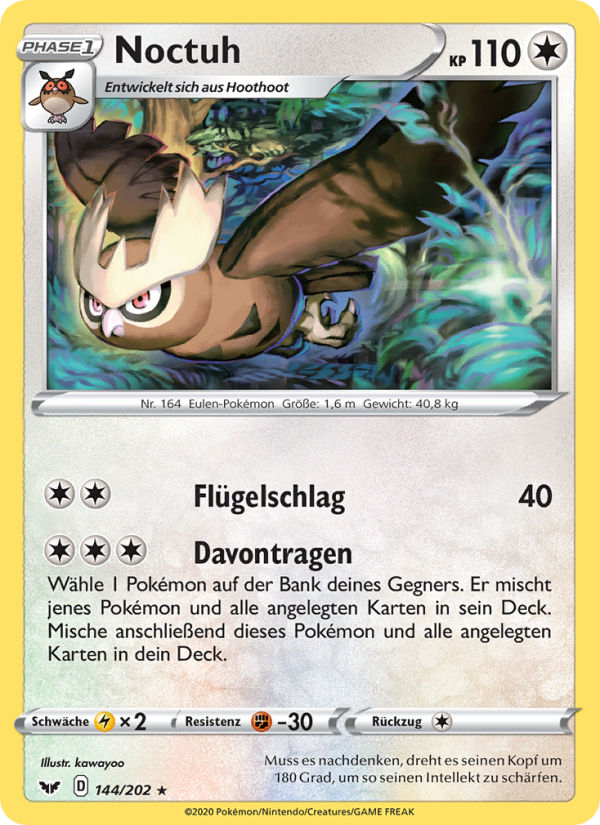 Noctuh 144 — Sword & Shield (German Pokémon TCG card)