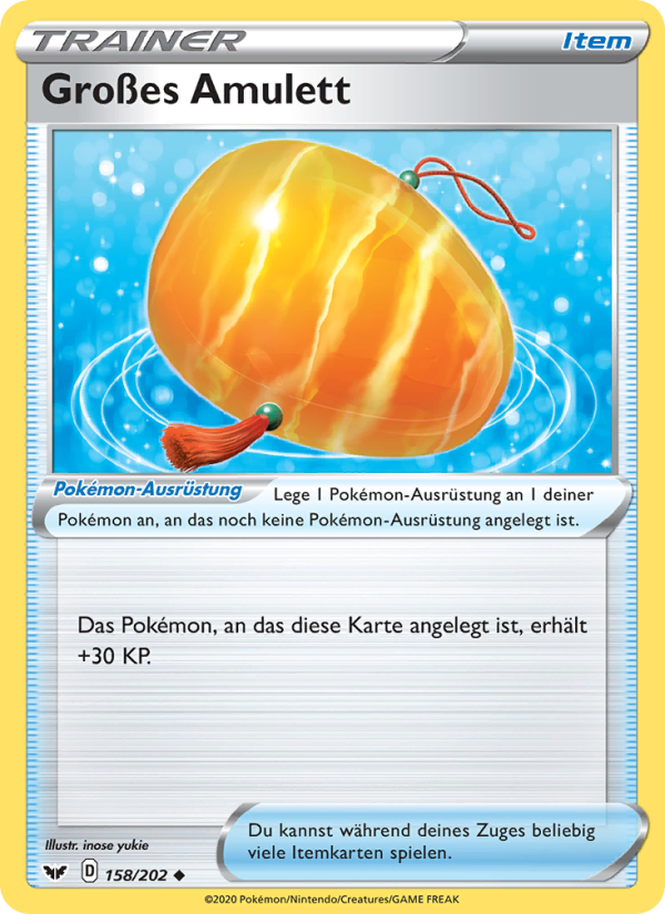 Großes Amulett 158 — Sword & Shield (German Pokémon TCG card)