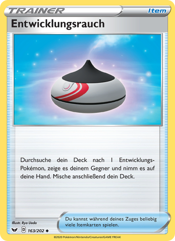 Entwicklungsrauch 163 — Sword & Shield (German Pokémon TCG card)