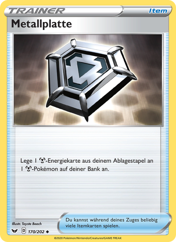 Metallplatte 170 — Sword & Shield (German Pokémon TCG card)