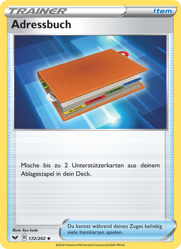 Adressbuch 172 — Sword & Shield (German Pokémon TCG card)