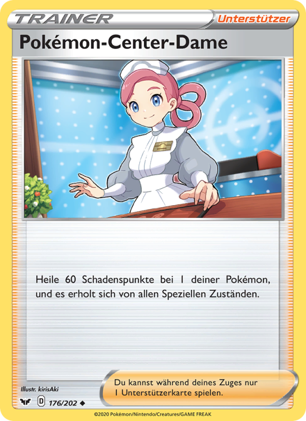 Pokémon-Center-Dame 176 — Sword & Shield (German Pokémon TCG card)