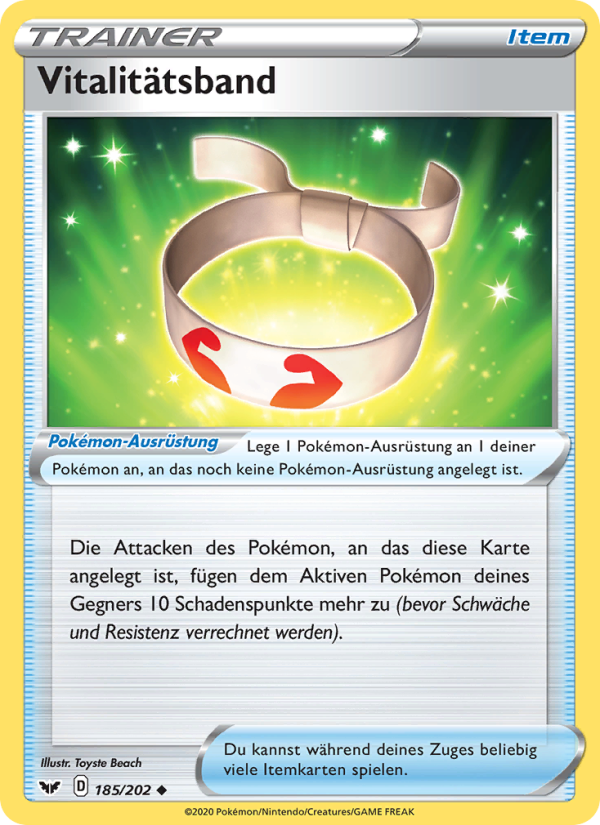 Vitalitätsband 185 — Sword & Shield (German Pokémon TCG card)