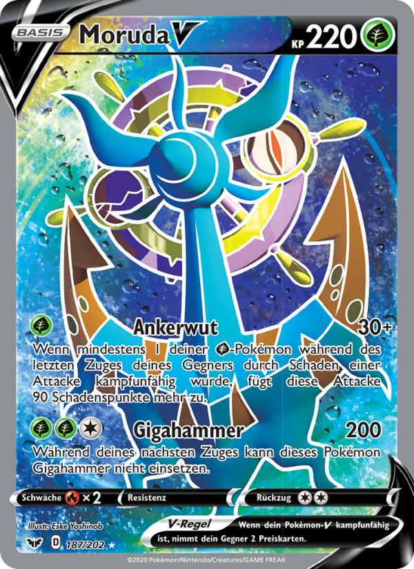 Moruda V 187 — Sword & Shield (German Pokémon TCG card)