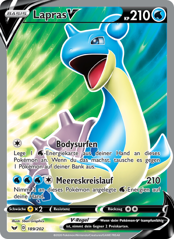 Lapras V 189 — Sword & Shield (German Pokémon TCG card)