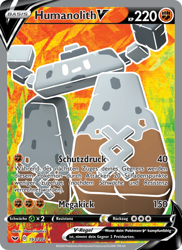 Humanolith V 193 — Sword & Shield (German Pokémon TCG card)