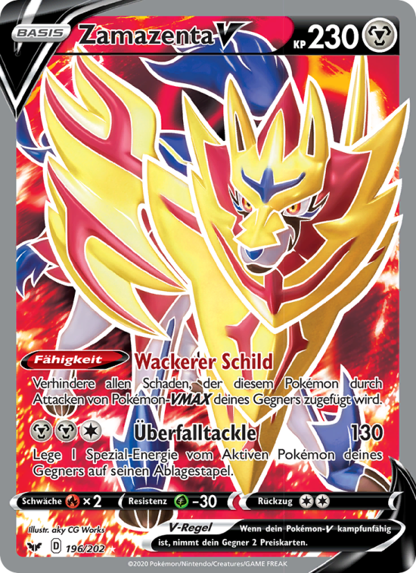 Zamazenta V 196 — Sword & Shield (German Pokémon TCG card)
