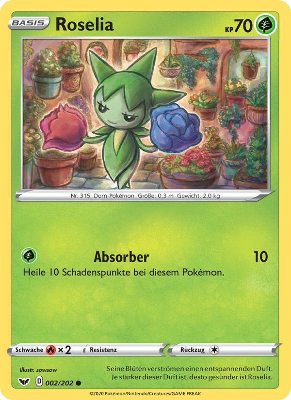 Roselia 2 — Sword & Shield (German Pokémon TCG card)