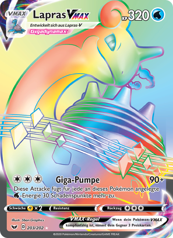Lapras VMAX 203 — Sword & Shield (German Pokémon TCG card)