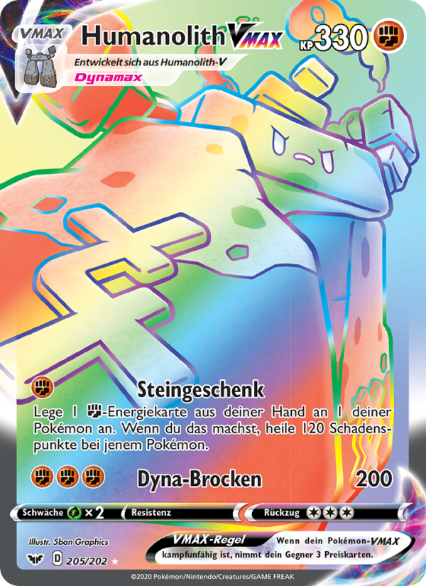 Humanolith VMAX 205 — Sword & Shield (German Pokémon TCG card)
