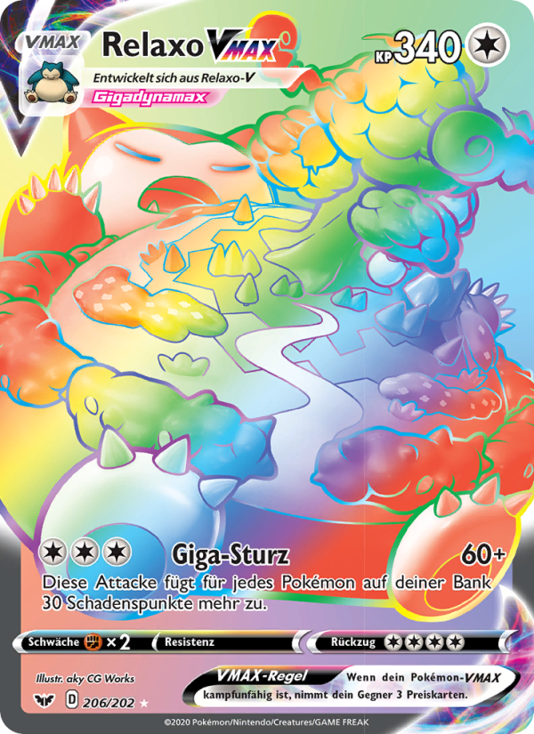 Relaxo VMAX 206 — Sword & Shield (German Pokémon TCG card)