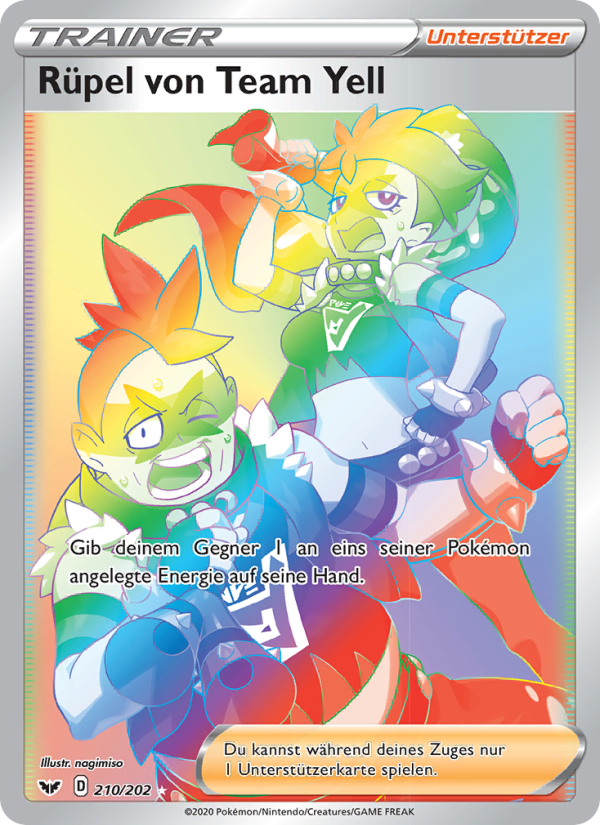 Rüpel von Team Yell 210 — Sword & Shield (German Pokémon TCG card)