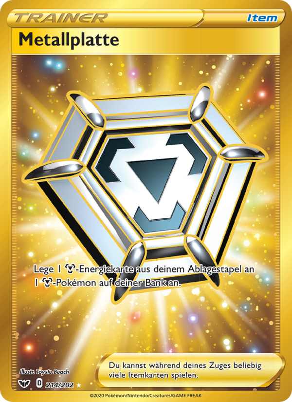 Metallplatte 214 — Sword & Shield (German Pokémon TCG card)